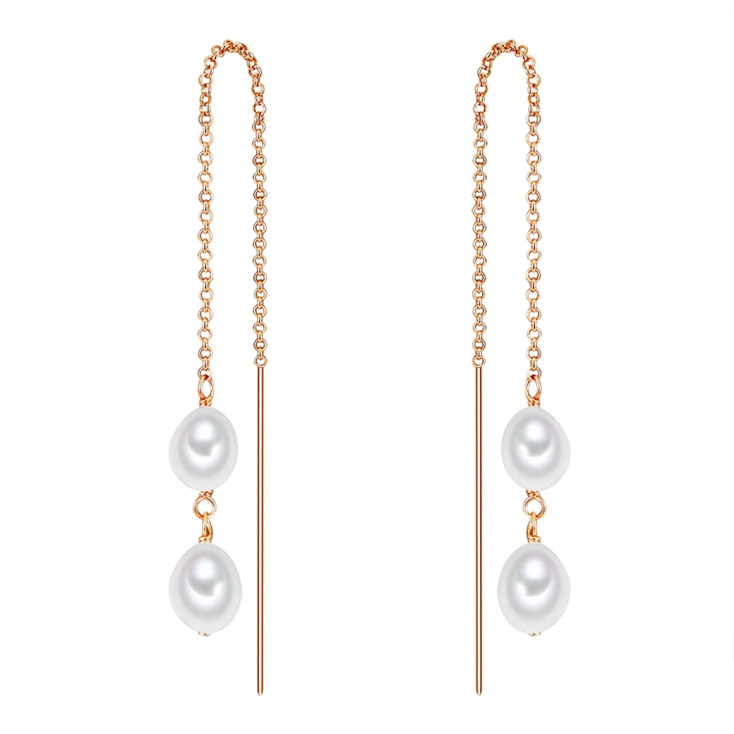 Boucles d'oreilles Valero Pearls en or : devant