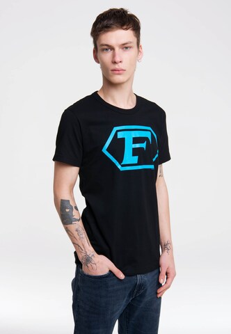 LOGOSHIRT Shirt 'Captain Future' in Schwarz: Vorderseite