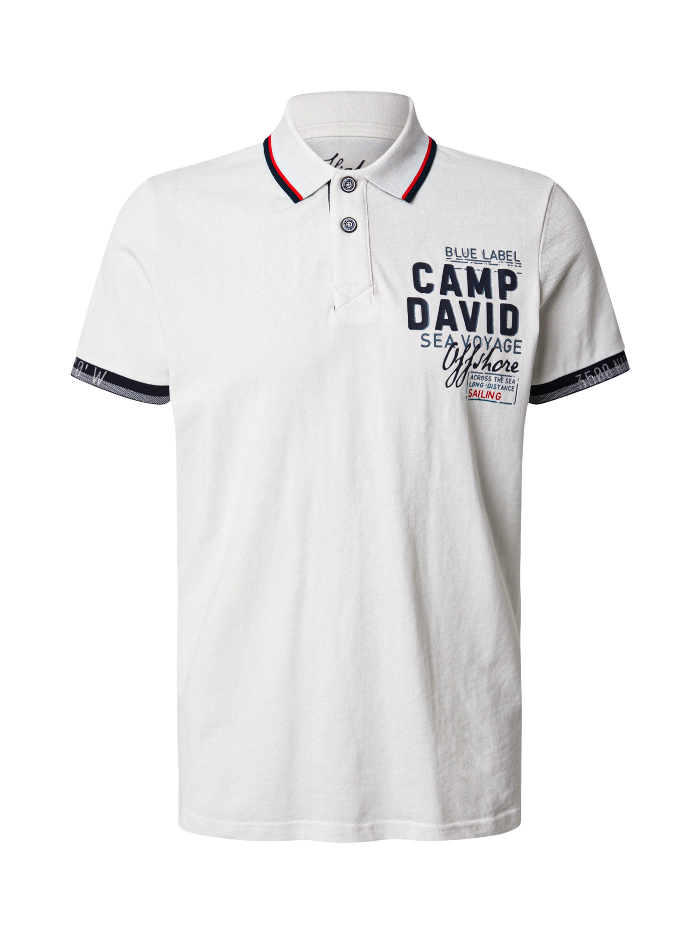 CAMP DAVID Poloshirt in Weiß: Vorderseite
