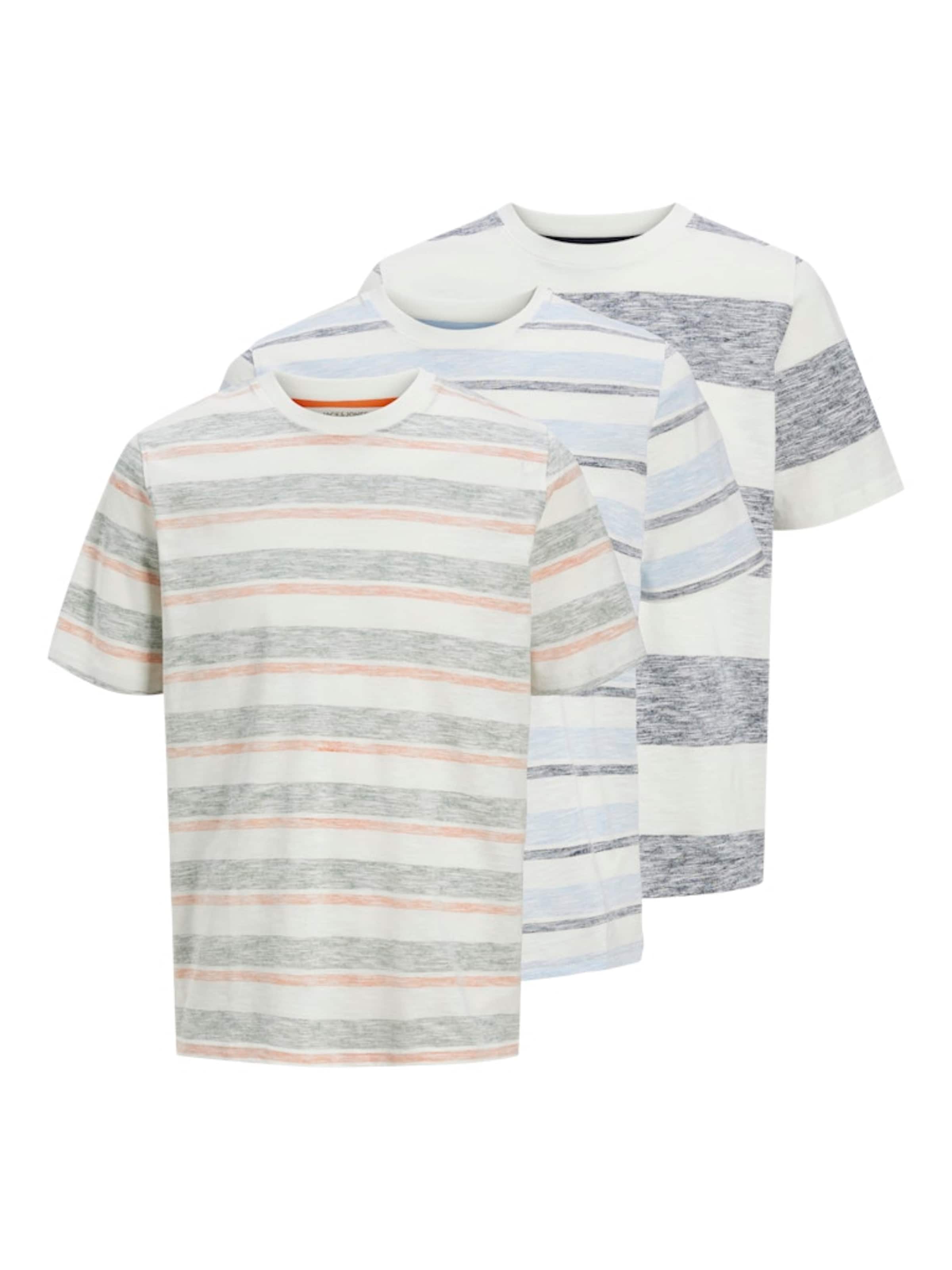 JACK & JONES Shirt 'JJBIRK' in Pastel blue / mottled blue / Orange / White, Item view
