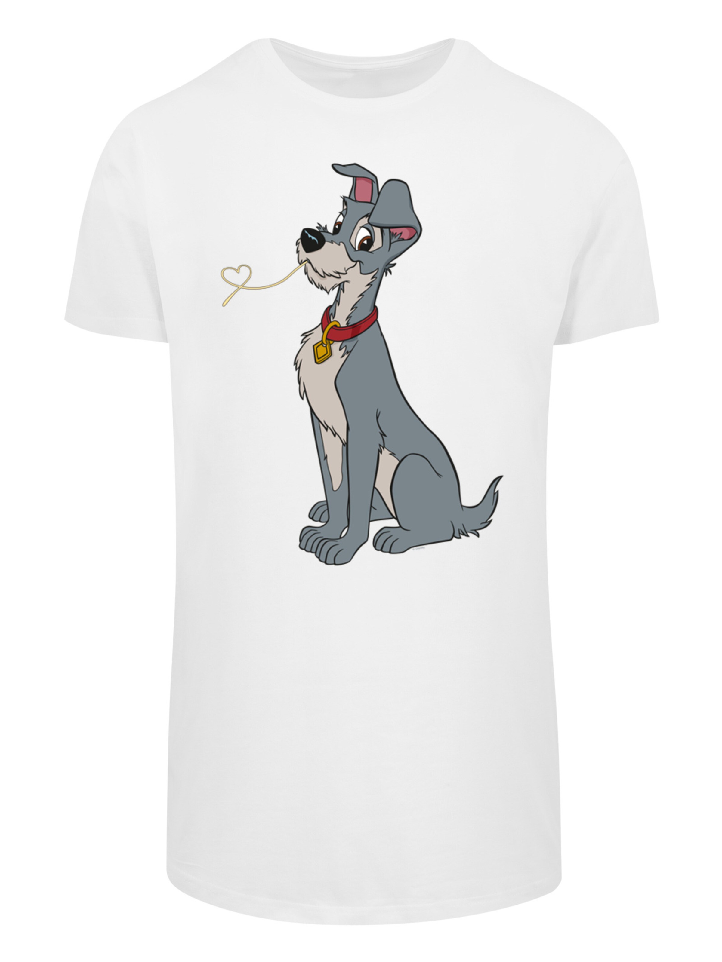 T-Shirt 'Lady And The Tramp Spaghetti Heart' F4NT4STIC en blanc : devant