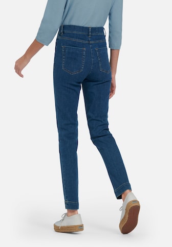 Peter Hahn Slimfit 5-Pocket-Jeans Knöchellange Schlupf-Jeans in Blau