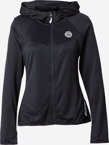 BIDI BADU Athletic Zip-Up Hoodie in Black: front