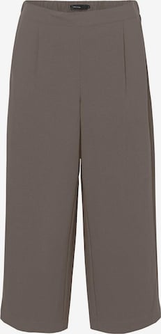 VERO MODA Wide leg Pleat-Front Pants 'COOKIE' in Brown: front