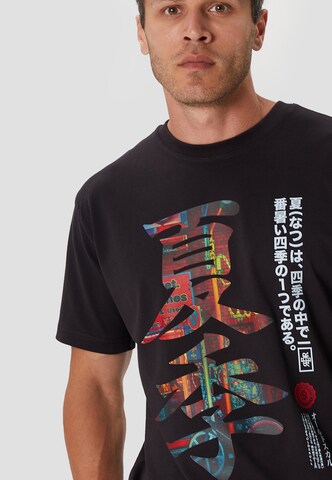 Oldskull Shirt 'Asian Kanji Street' in Zwart