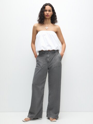 Wide Leg Pantalon Pull&Bear en gris