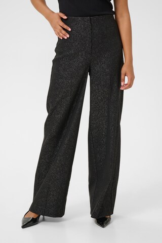SOAKED IN LUXURY Wide leg Trousers 'Cahlina Corinne' in Black: front
