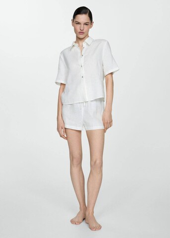 MANGO Pajama Shirt 'Sandra' in White