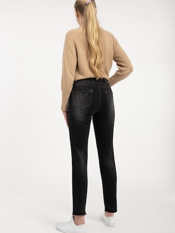 Coupe slim Jean 'ALBA' Recover Pants en noir