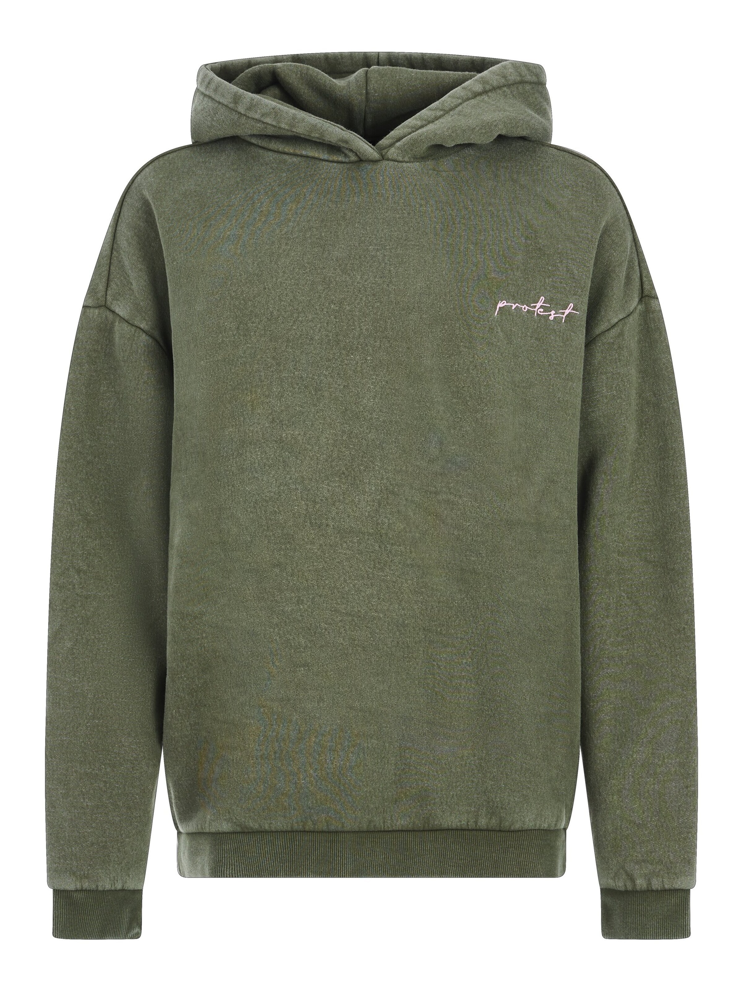 Pull-over 'PRTDAFNY' PROTEST en vert : devant