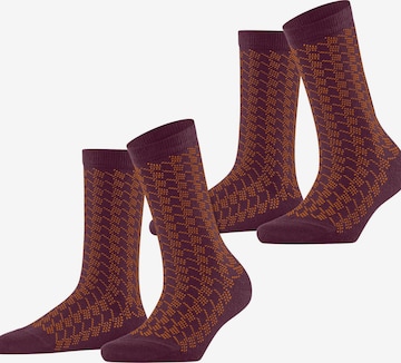 ESPRIT Socken 'Pepita Pattern 2-Pack' in Rot: Vorderseite