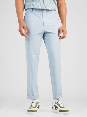 BURTON MENSWEAR LONDON Tapered Trousers with creases in Blue: front