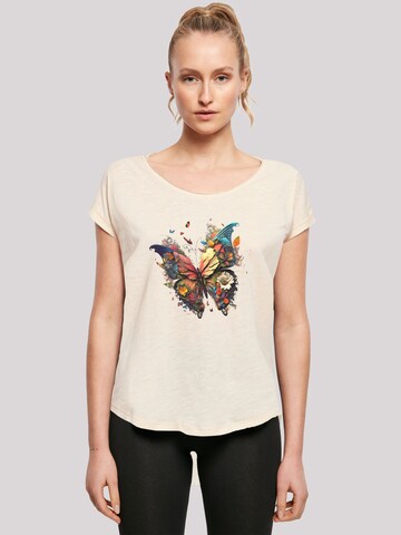 T-shirt 'Schmetterling' F4NT4STIC en beige : devant