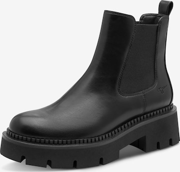 Ghete chelsea de la Tamaris pe negru: față