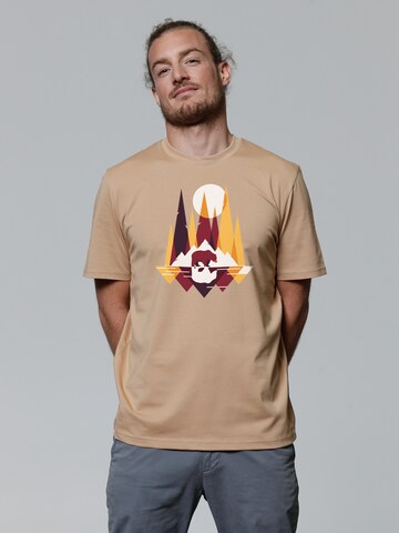 Watapparel T-Shirt ' Von Bären und Bergen ' in Beige: Vorderseite