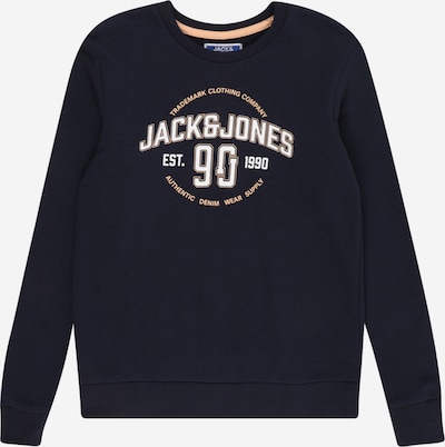 Jack & Jones Junior Sweatshirt 'MINDS' em marinho / laranja pastel / branco, Vista do produto