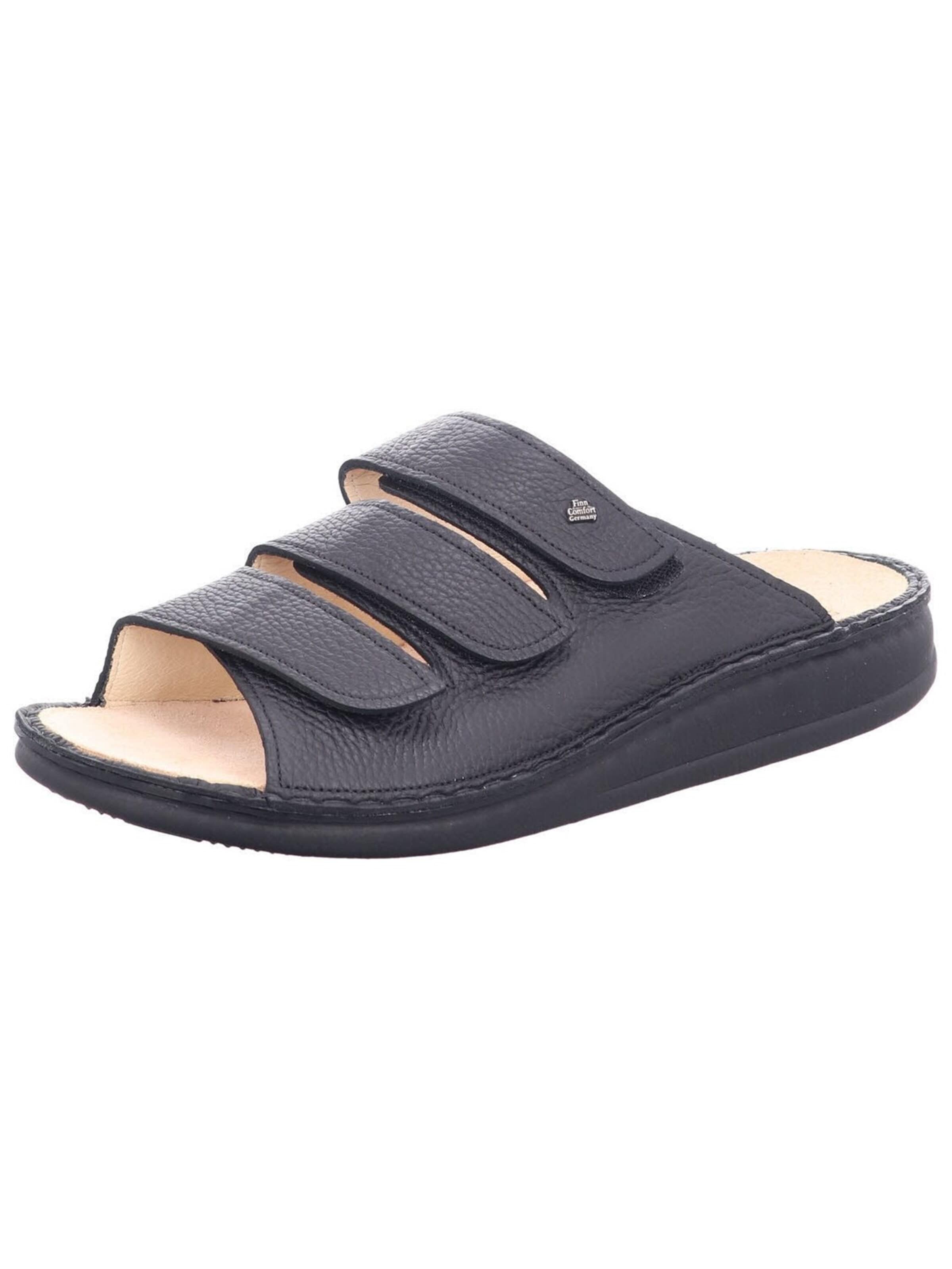 Finn Comfort Mules 'Pantolette Herren 01508 055099 Echtleder in schwarz' in Black: front
