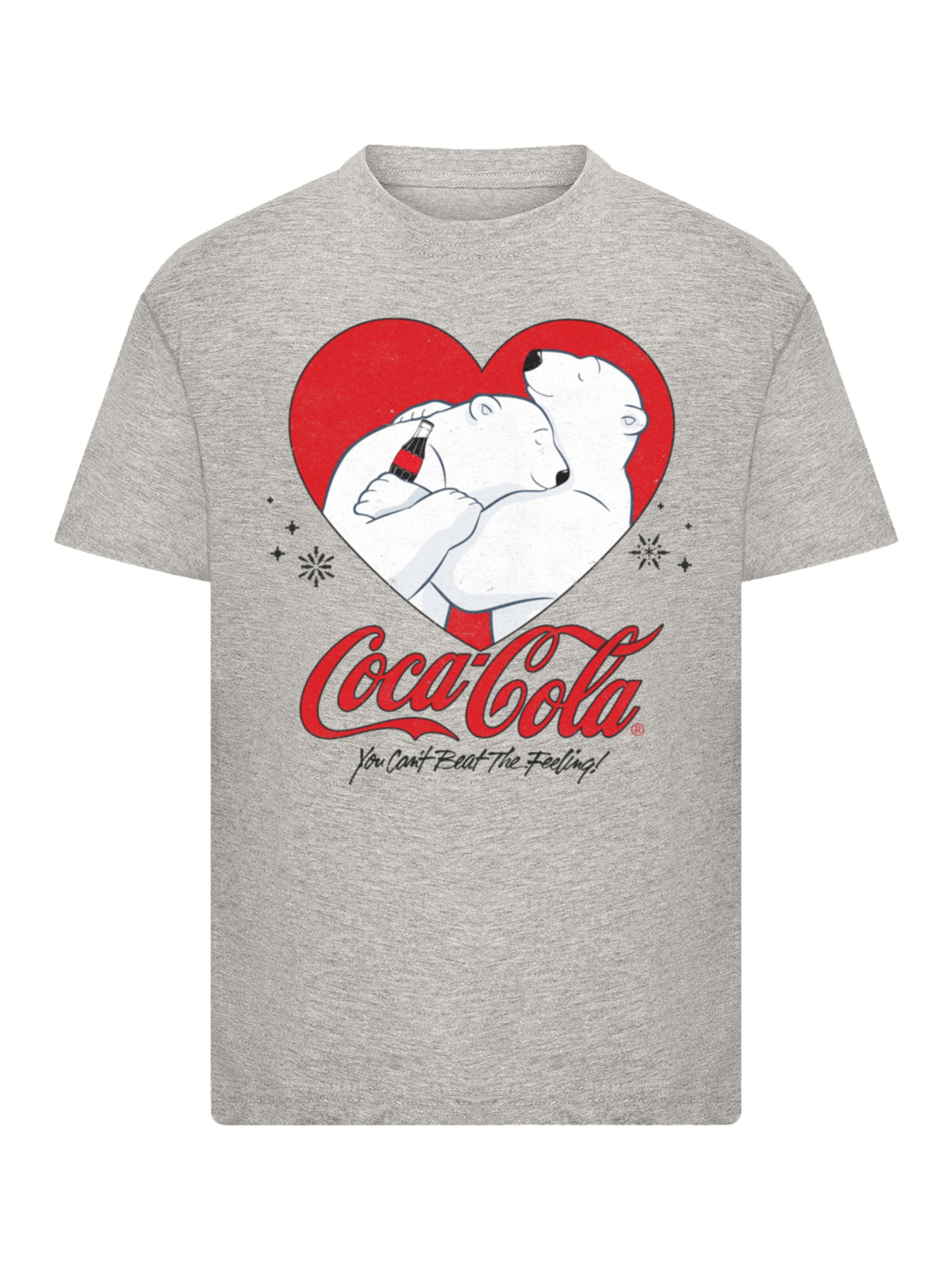 T-Shirt 'Coca Cola Hugging Bears' F4NT4STIC en gris : devant