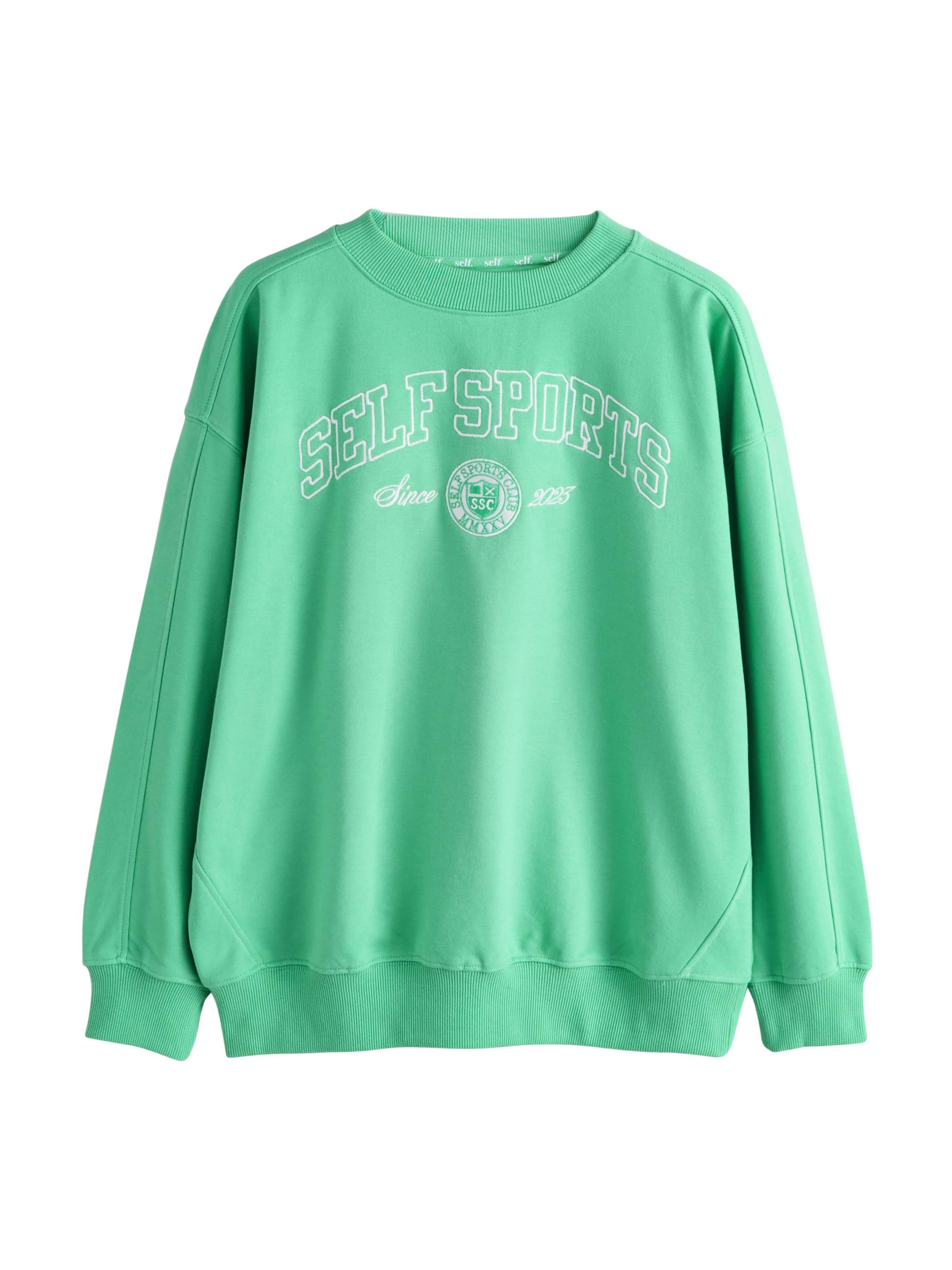 self. Sweatshirt in Groen: voorkant