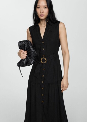 MANGOKošulja haljina 'ZAMORE' - crna boja: prednji dio