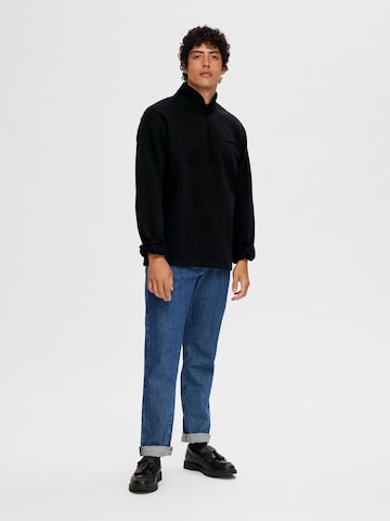 SELECTED HOMME Sweatshirt 'HANKIE' in Black