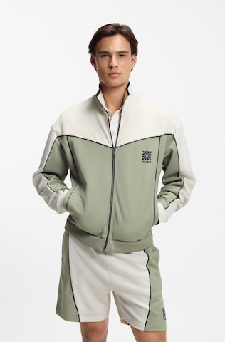 HUGO Zip-Up Hoodie 'Darynt' in Green: front