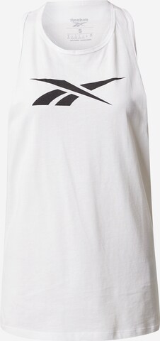 Top sportivo di Reebok in bianco: frontale