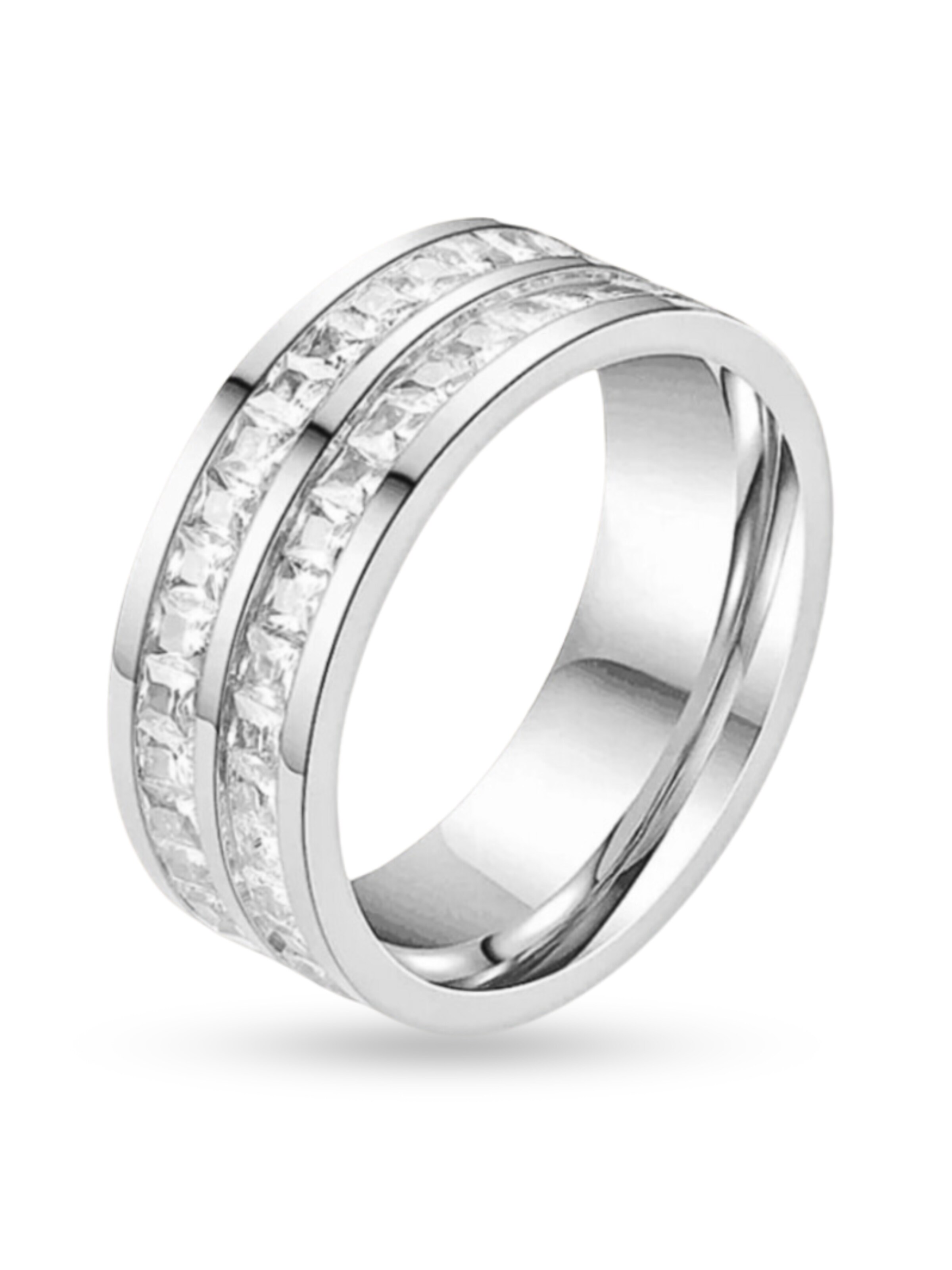 Pure Schmuck Ring 'Glamour Twin' in Zilver: voorkant