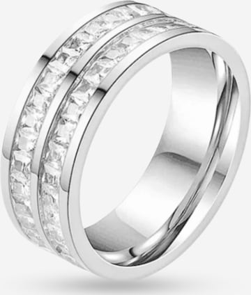 Pure Schmuck Ring 'Glamour Twin' in Zilver: voorkant