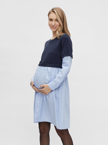 MAMALICIOUS Blousejurk 'Vera' in Blauw: voorkant