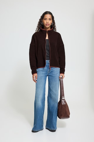 ICHI Fleece jas 'MONSI ' in Bruin