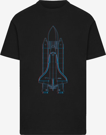 F4NT4STIC Shirt 'NASA Space Shuttle Enterprise Two Tone' in Black: front