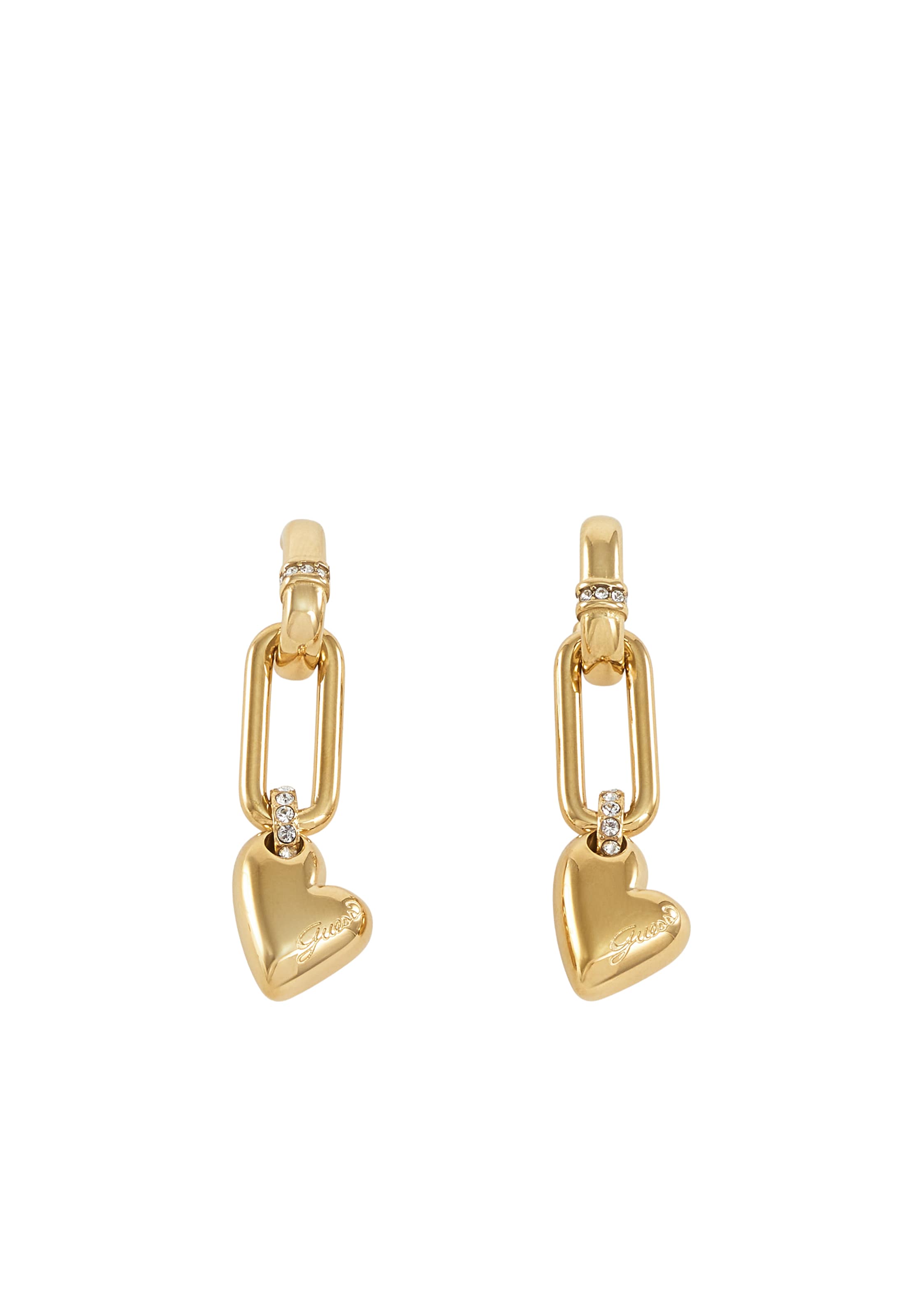 GUESS - Pendientes 'GOLDEN LOVE' en oro: frente