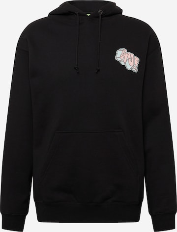 HUF Sweatshirt 'QUAKE' in Black: front