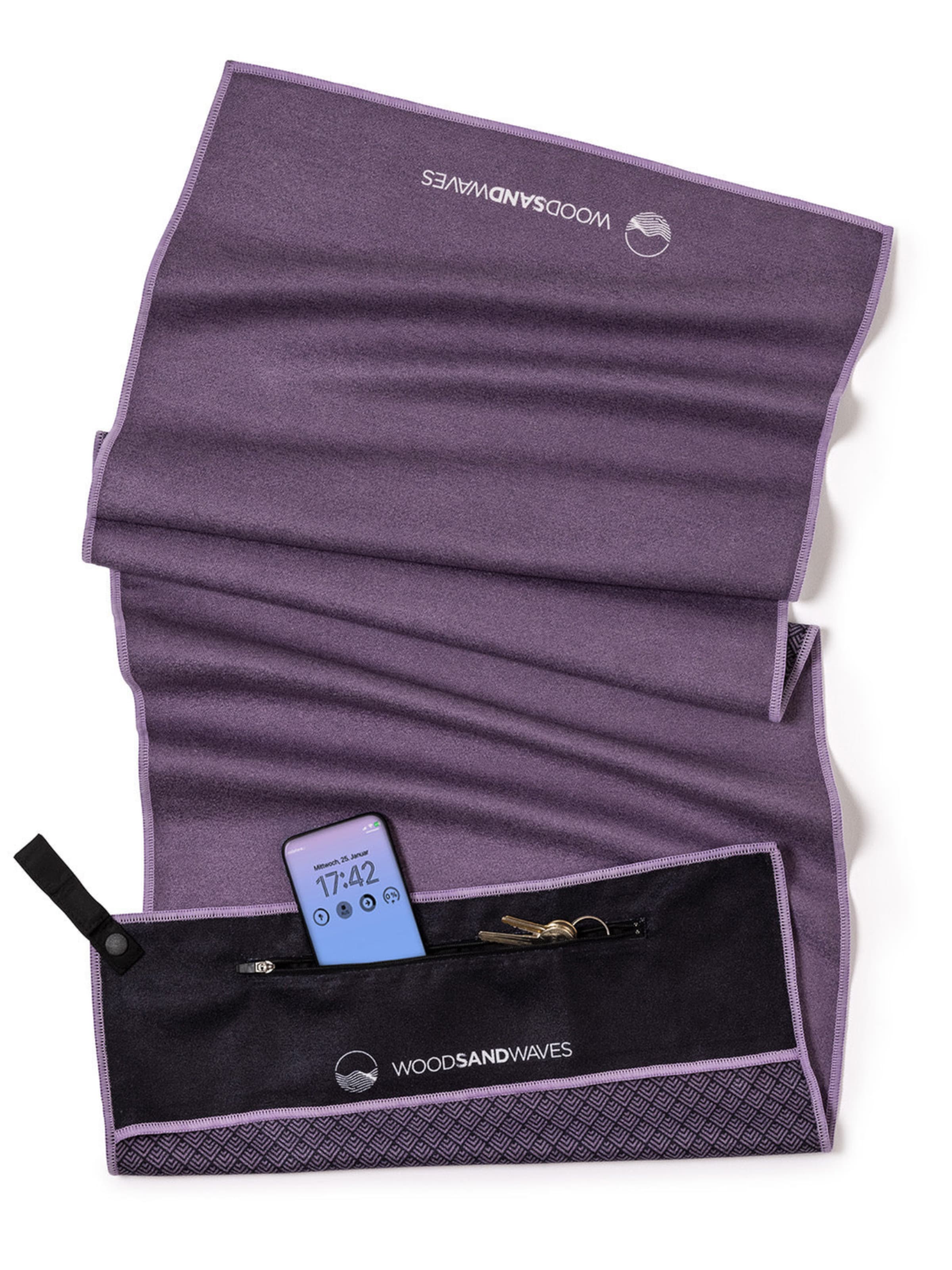 woodsandwaves Towel in Purple: front