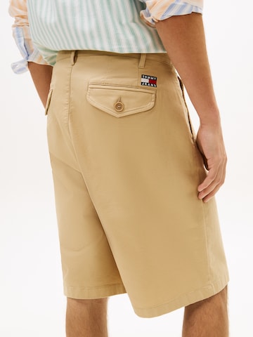 Tommy Jeans Loosefit Παντελόνι πλισέ σε μπεζ