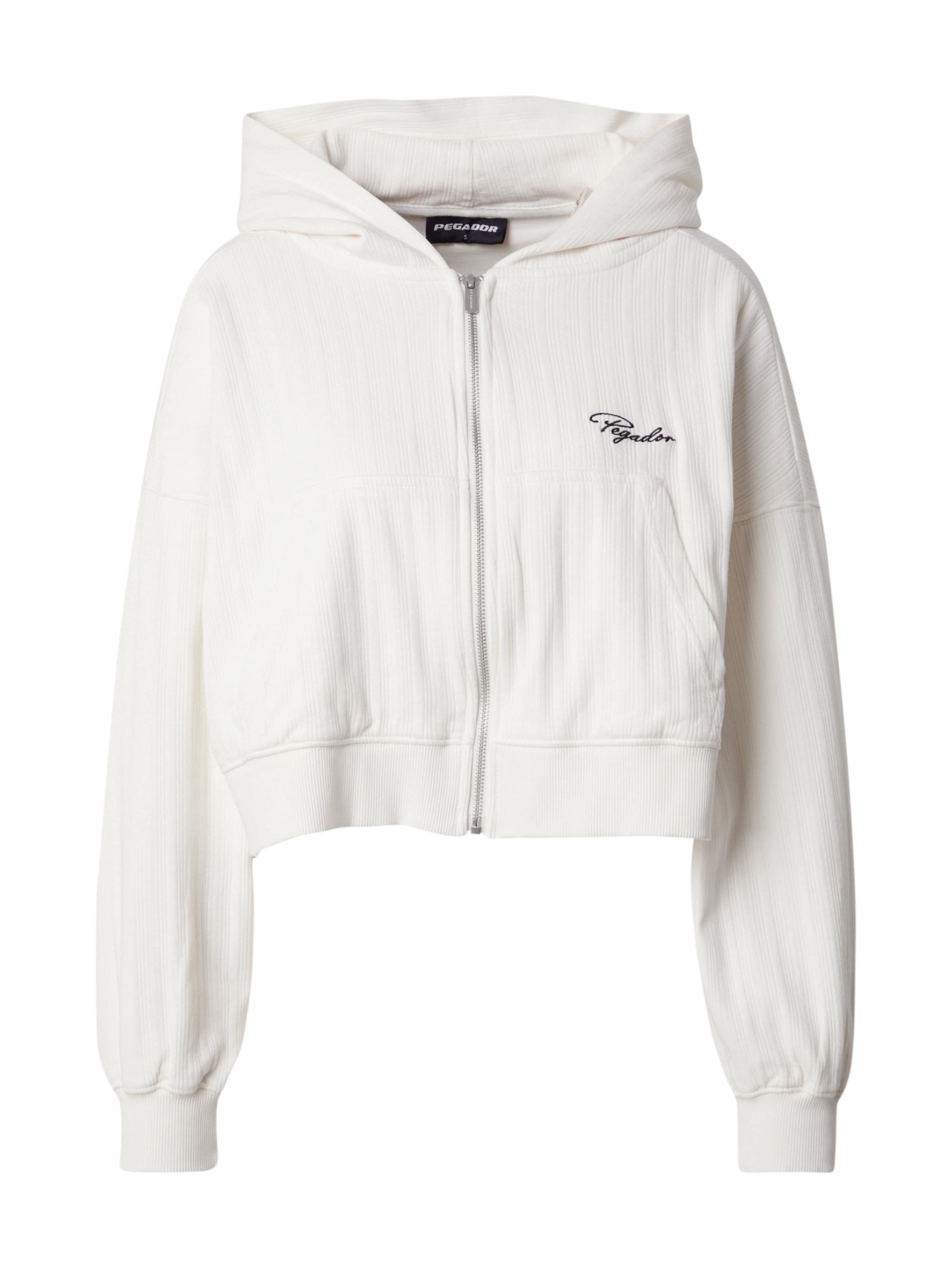 Pegador Sweatjacka 'HARLIEN' i vit: framsida