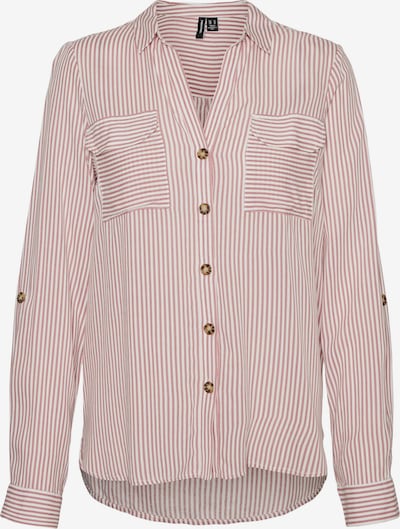 VERO MODA Blusa 'BUMPY' em rosa escurecido / branco, Vista do produto