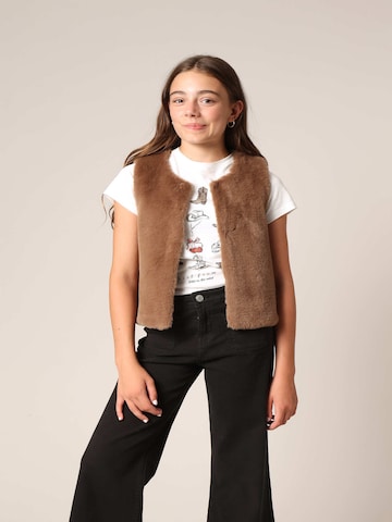 Gilet 'Fuzzy' Deeluxe en marron : devant