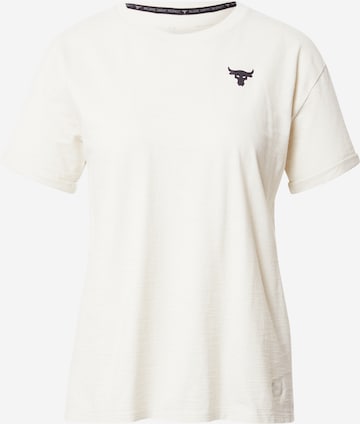 UNDER ARMOUR Performance shirt 'Project Rock' in White: front