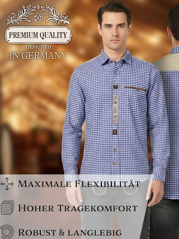 Steigenhöfer Regular fit Button Up Shirt 'Leopold' in Blue