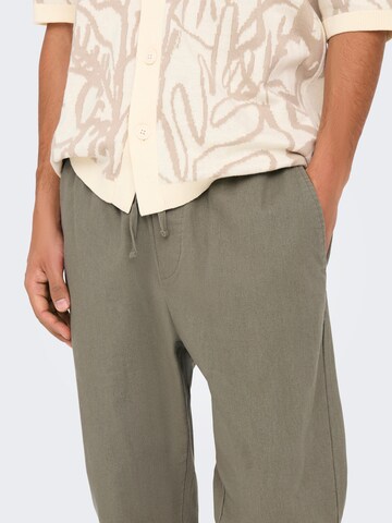 Only & Sons Tapered Pants 'ONSLINUS' in Grey