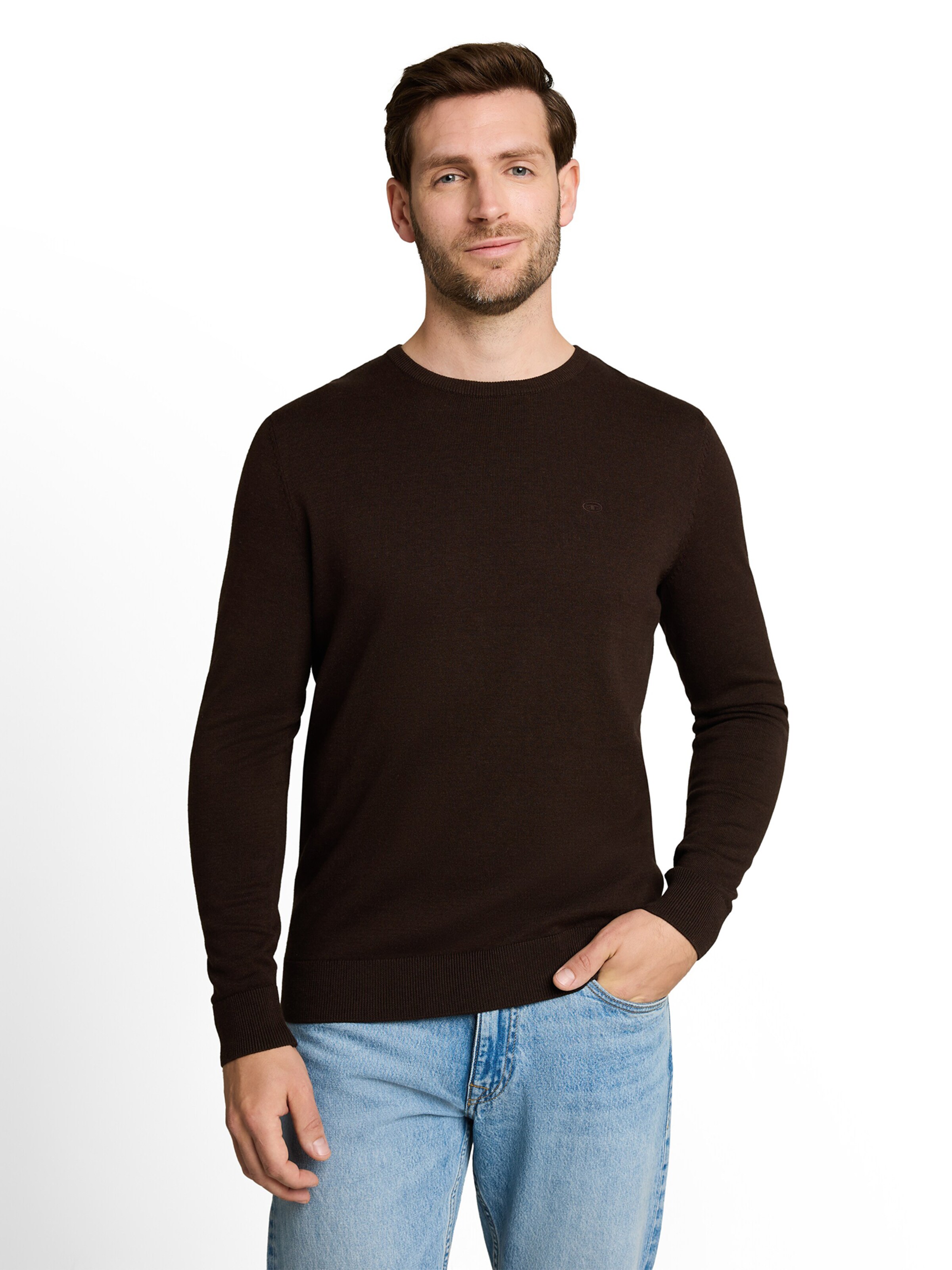 TOM TAILOR Regular fit Trui in Bruin: voorkant