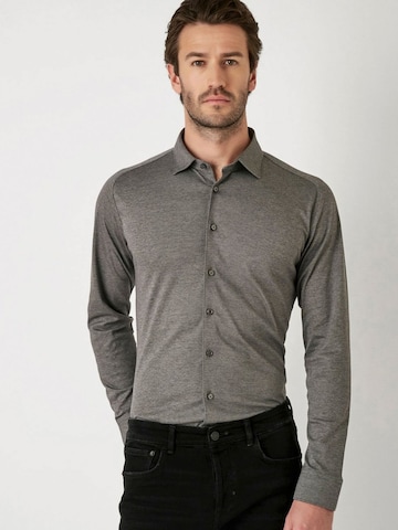 DESOTO Slim Fit Hemd 'Modern Kent'‌‌‌‌‌‌‌‌ in Grau: Vorderseite