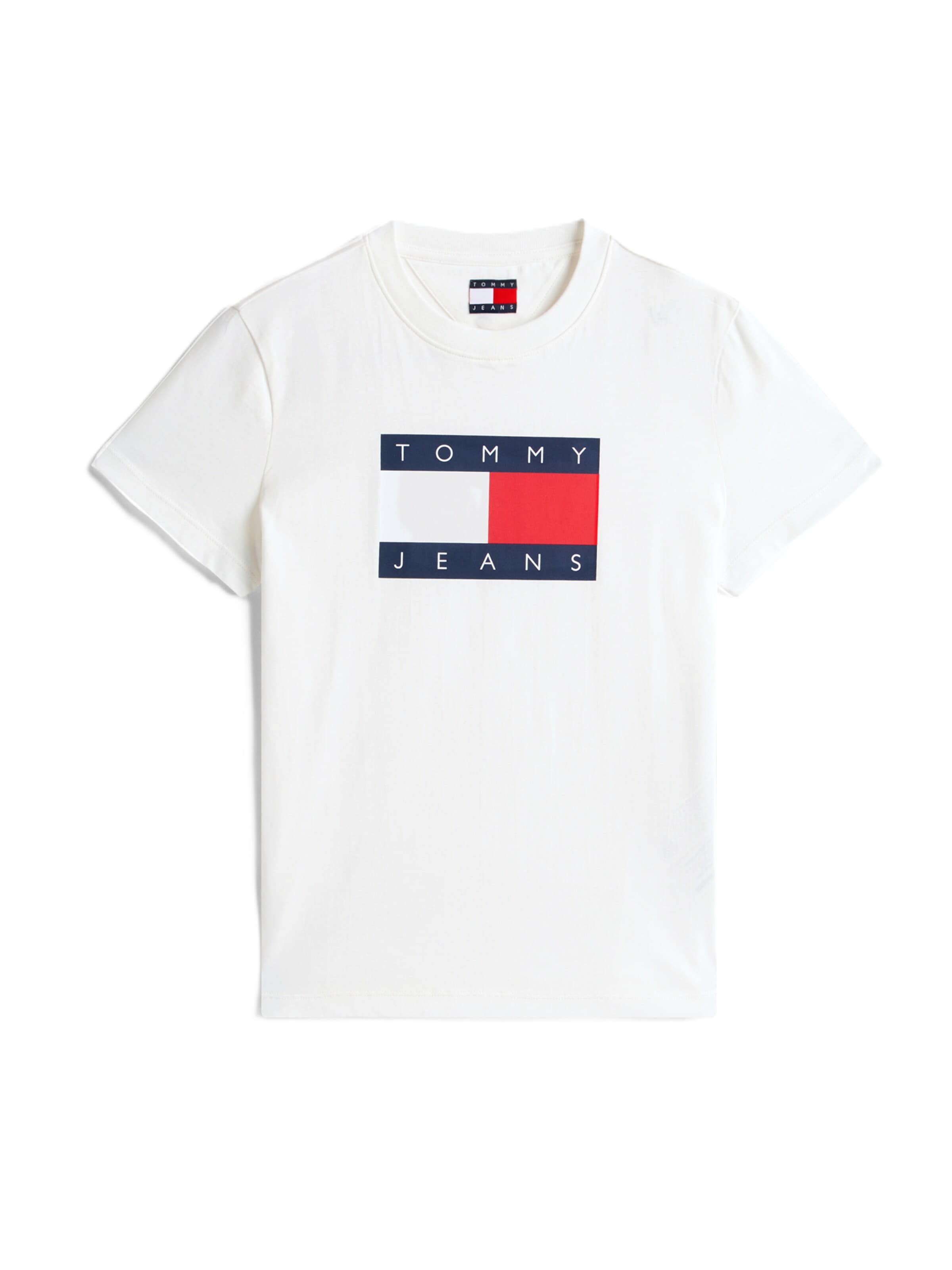 Tommy Jeans Μπλουζάκι 'Tommy Flag' σε λευκό: μπροστά