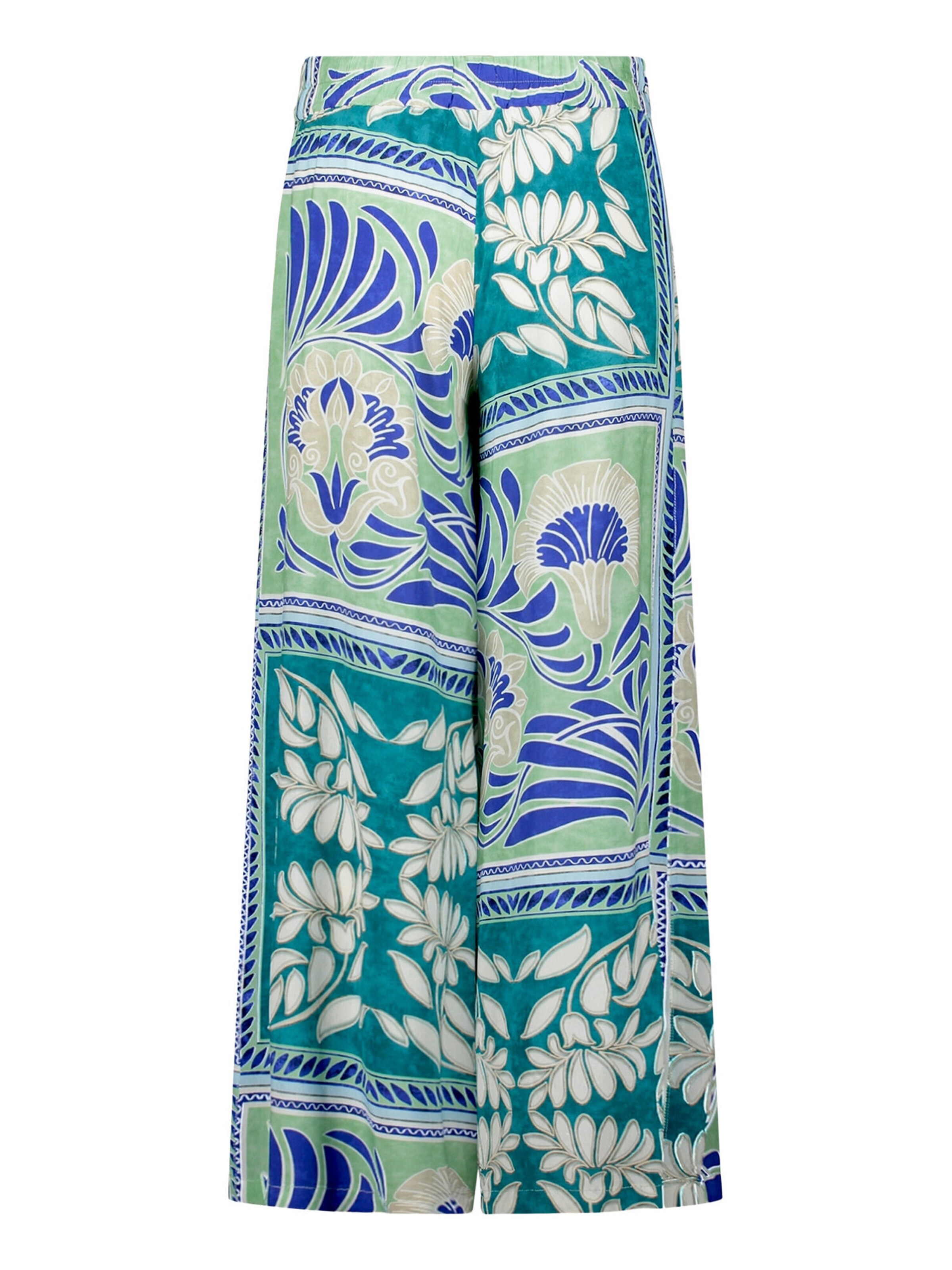 Cartoon Loosefit Palazzo-Hose mit Gummizug in Grün