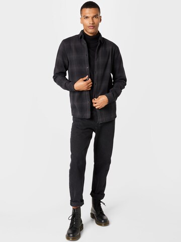 !Solid Regular fit Button Up Shirt 'Vova' in Black