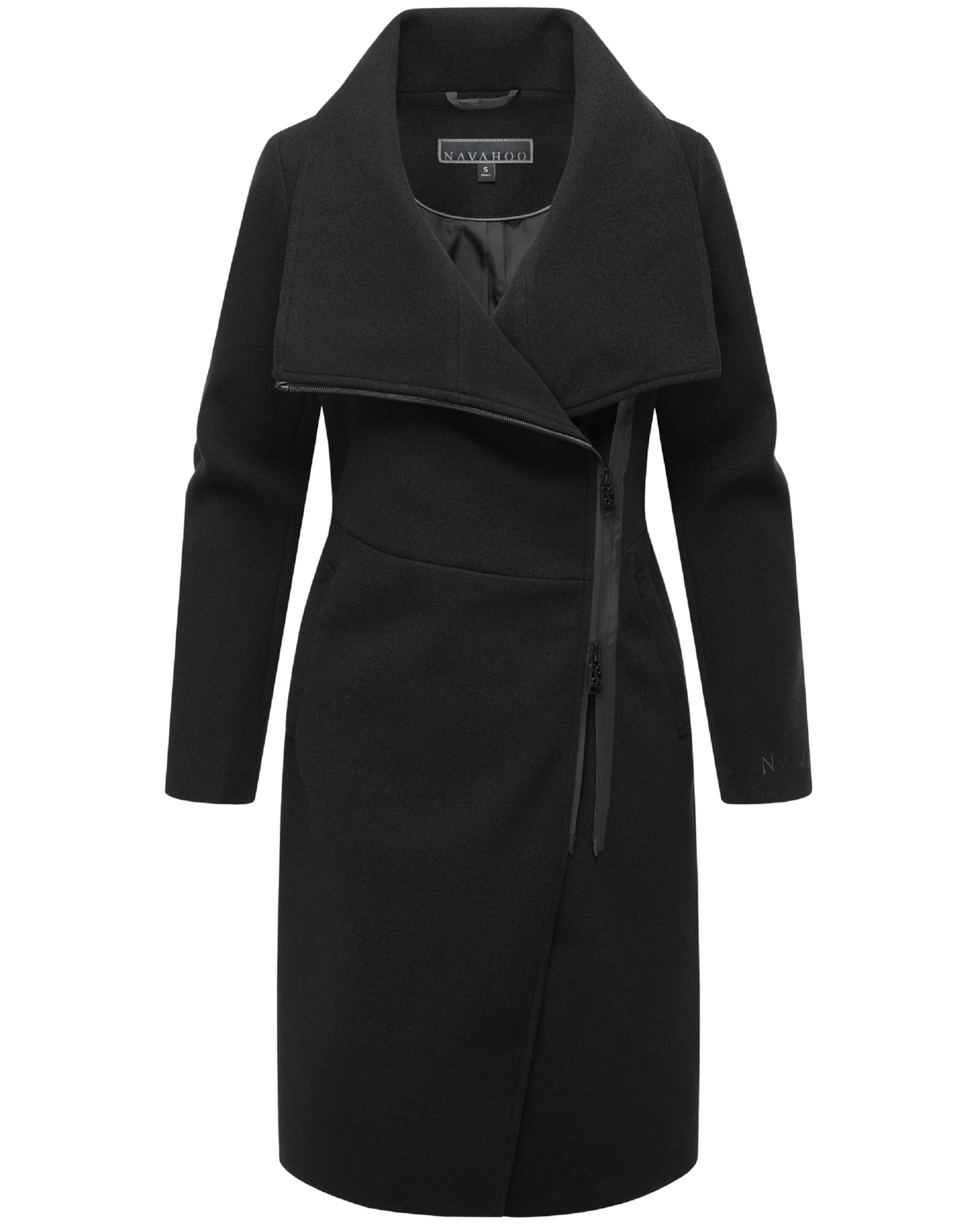 NAVAHOO Between-seasons coat 'Samtrose' in Black