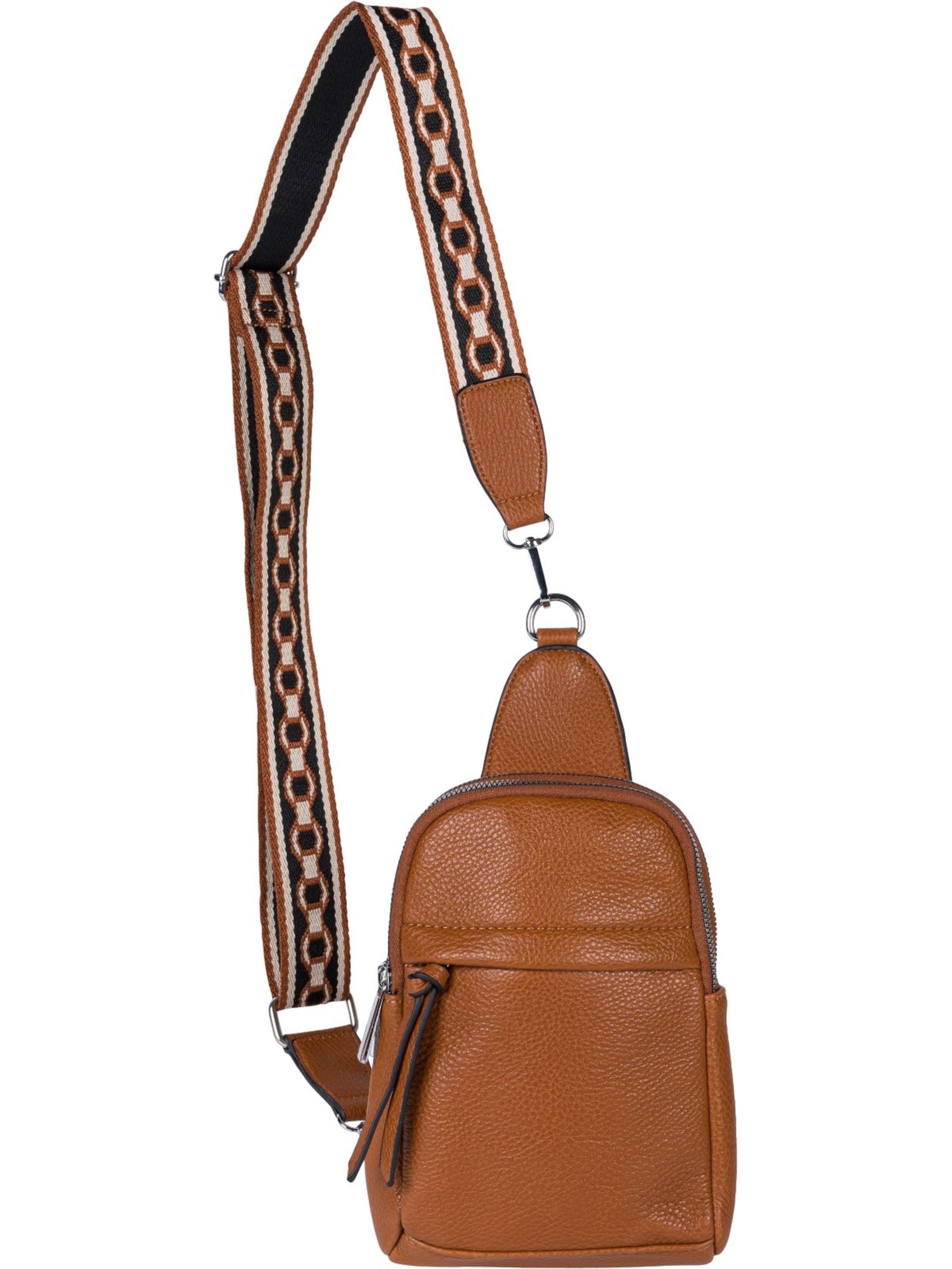 styleBREAKER Umhängetasche 'One Shoulder Rucksack Uni'‌‌ in Braun: Vorderseite