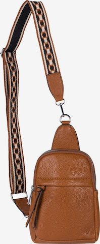 styleBREAKER Umhängetasche 'One Shoulder Rucksack Uni' in Braun: Vorderseite